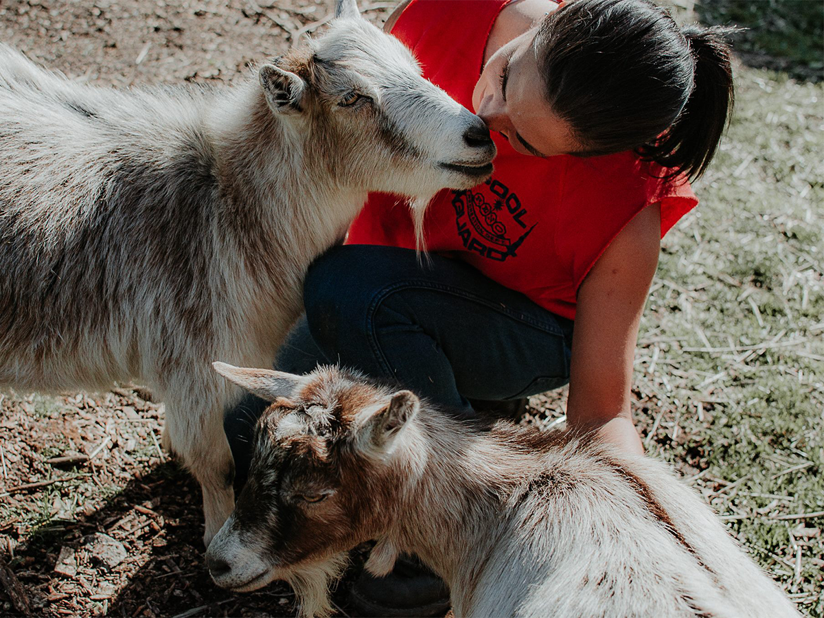 Cool Girl Virginia Krakowiak with Rescue Goats