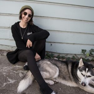 Megan Petersen hangs out with her pup, Canon.