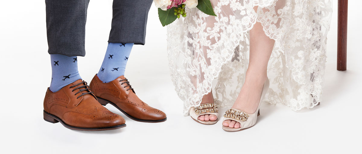 Luxe dress socks and wedding shoes